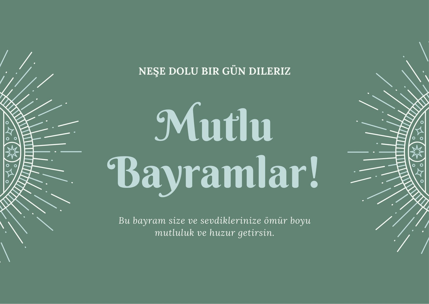 Mutlu Bayramlar - Yeşil Motto Kartı