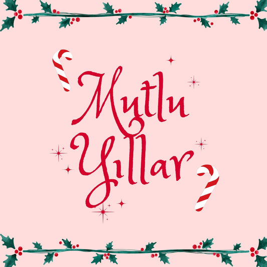 Mutlu Yıllar - Pembe Şeker Kamışlı Motto Kartı