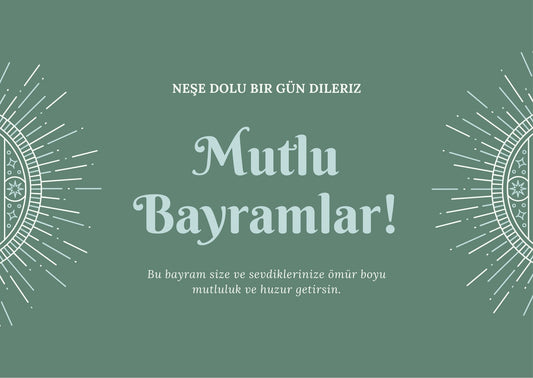 Mutlu Bayramlar - Yeşil Motto Kartı