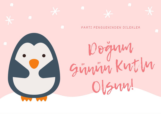 Doğum Günü Penguen Motto Kart