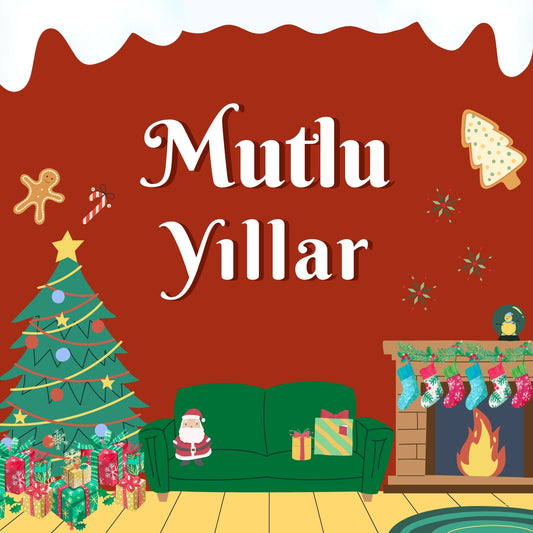 Mutlu Yıllar - Kırmızı Şenlik Motto Kartı
