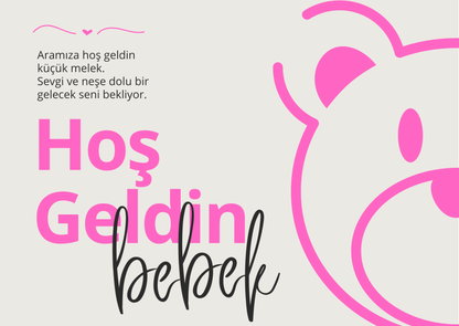 Hoşgeldin Bebek Bear Motto Kartı