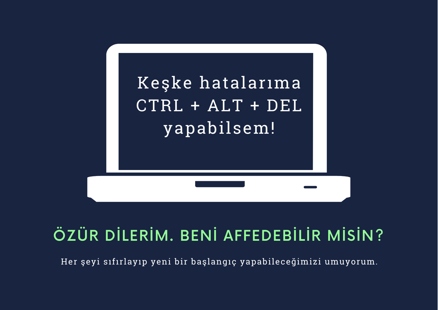 Özür Dilerim - Teknoloji Motto Kartı