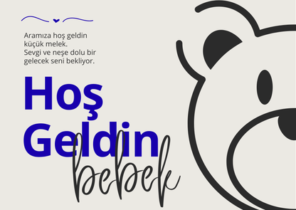 Hoşgeldin Bebek Bear Motto Kartı